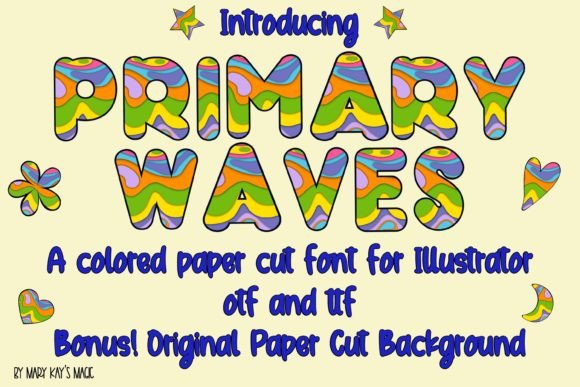 Primary Waves: A Colorful Display Font for Joyful Branding