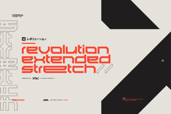Revolution Extended Stretch: A Futuristic Display Font for Makers